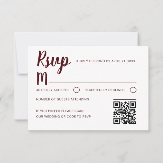 Simple Burgundy RSVP Wedding  (Voorkant)