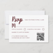 Simple Burgundy RSVP Wedding Kaartje (Voorkant)