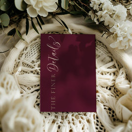Simple Burgundy Wedding Details Informatiekaartje