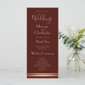 Simple Burgundy Wedding Program Programmakaart (Staand voorkant)