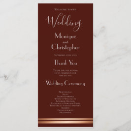Simple Burgundy Wedding Program Programmakaart