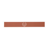 Simple Burnt Terracotta Orange Monogram Invitation Uitnodigingen Wikkel (Vlak)