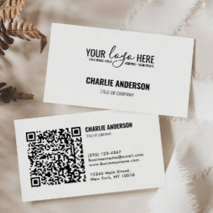 Simple Business Branding Company Logo QR-code Visitekaartje