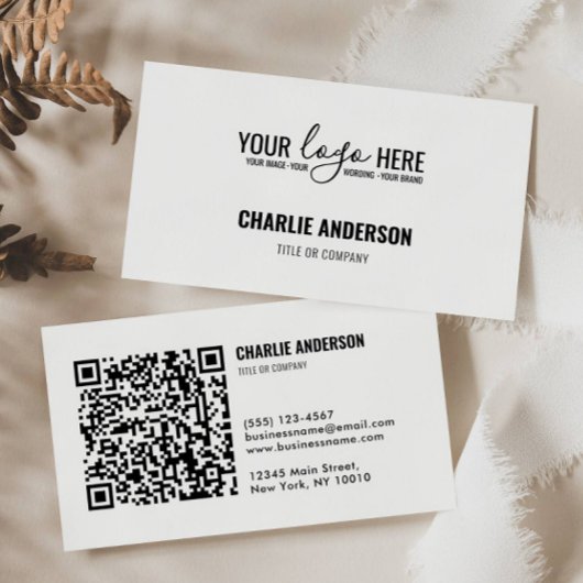 Simple Business Branding Company Logo QR-code Visitekaartje