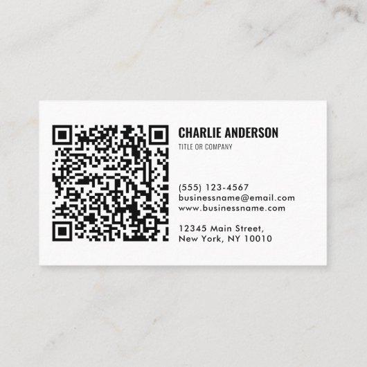 Simple Business Branding Company Logo QR-code Visitekaartje (Achterkant)