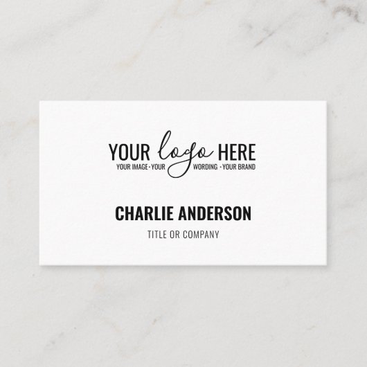 Simple Business Branding Company Logo QR-code Visitekaartje (Voorkant)