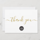 Simple Business Company logo Social Gold Black   Bedankkaart (Voorkant)