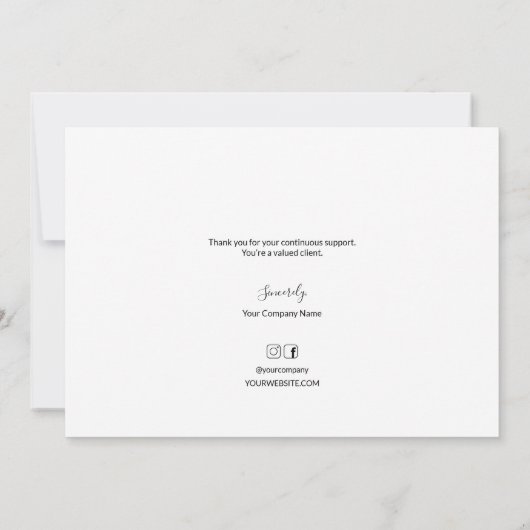 Simple Business Company logo Social Gold Black   Bedankkaart (Achterkant)