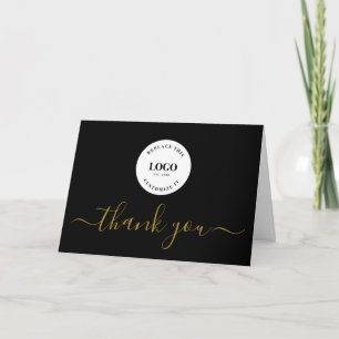 Simple Business Company logo Social Goud Zwart   Bedankkaart