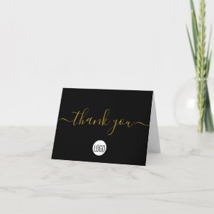 Simple Business Company logo Social Goud Zwart   Bedankkaart