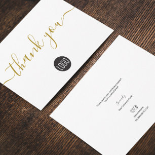 Simple Business Company logo Social Goud Zwart   Bedankkaart