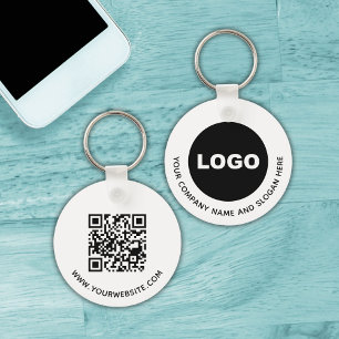 Simple Business Company Promotionele Logo QR-code Sleutelhanger
