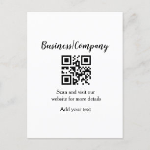 Simple business company website barcode QR add nam Briefkaart