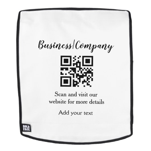 Simple business company website barcode QR add nam Rugtassen (Verwijderbaar gezicht)