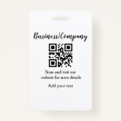 Simple business company website QR add nam Badge (Achterkant)