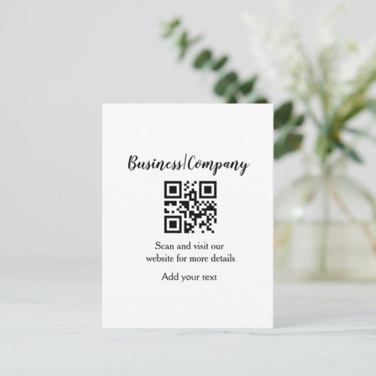 Simple business company website QR add nam Briefkaart (Staand voorkant)
