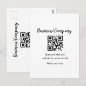 Simple business company website QR add nam Briefkaart (Voorkant / Achterkant)