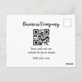 Simple business company website QR add nam Briefkaart (Achterkant)