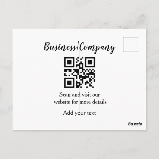 Simple business company website QR add nam Briefkaart (Achterkant)