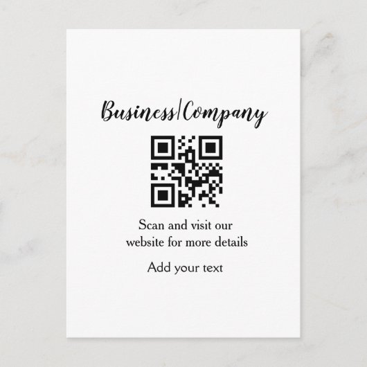 Simple business company website QR add nam Briefkaart (Voorkant)