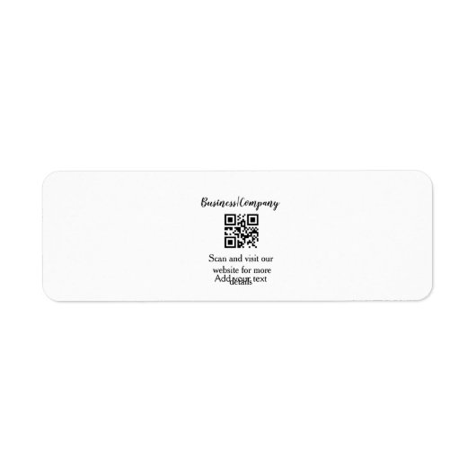 Simple business company website QR add nam Etiket (Voorkant)