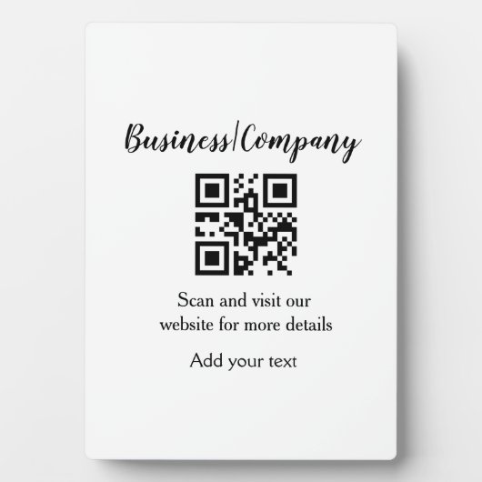 Simple business company website QR add nam Fotoplaat (voorkant)