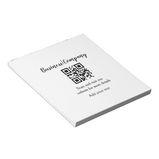 Simple business company website QR add nam Notitieblok (Schuin)