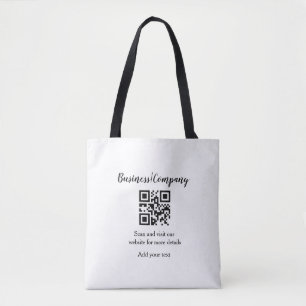 Simple business company website QR add nam Tote Bag