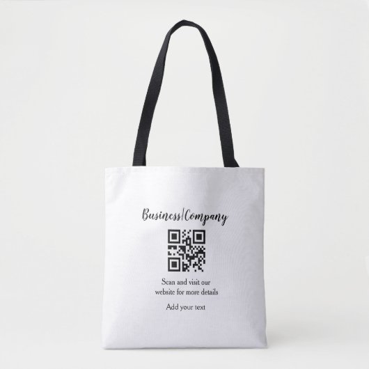 Simple business company website QR add nam Tote Bag (Voorkant)