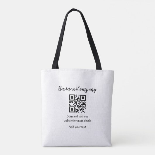Simple business company website QR add nam Tote Bag (Achterkant)
