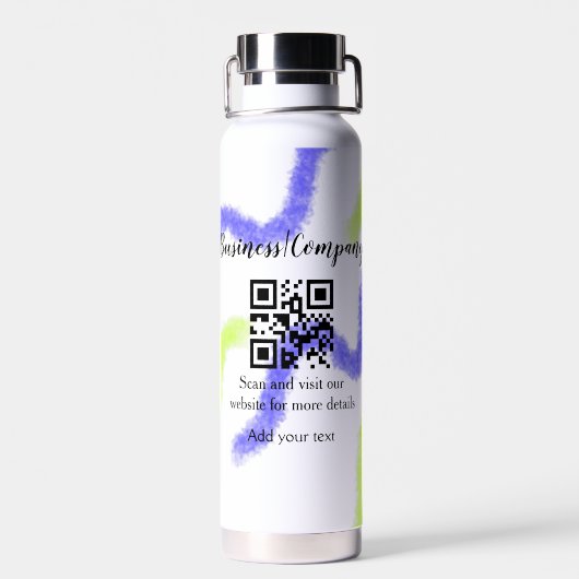 Simple business company website QR add nam Waterfles (Achterkant)