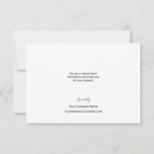 Simple Business Customer Appreciation Black white Bedankkaart (Achterkant)