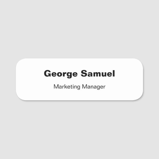 Simple Business Employee Classic Name Tag (Voorkant)