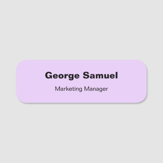 Simple Business Employee Classic Name Tag (Voorkant)