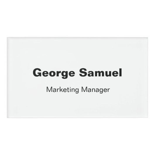 Simple Business Employee Name Tag (Voorkant)