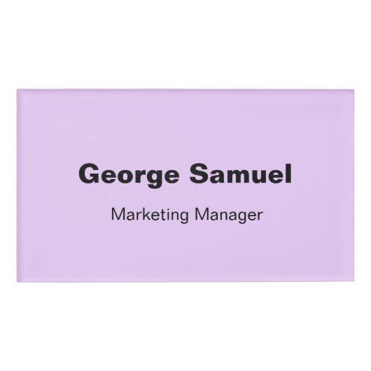 Simple Business Employee Name Tag (Voorkant)