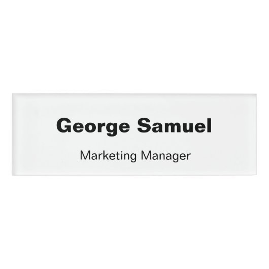 Simple Business Employee Name Tag (Voorkant)