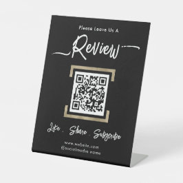 Simple Business Guest Review Connect Reclamebord Met Voetstuk