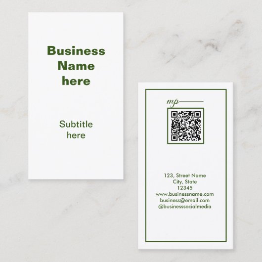 Simple Business jouw namen tekst toevoegen Visitekaartje (Voorkant / Achterkant)