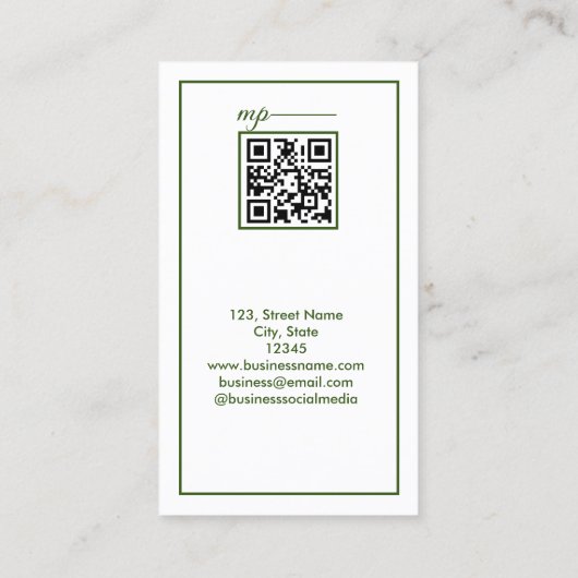 Simple Business jouw namen tekst toevoegen Visitekaartje (Achterkant)