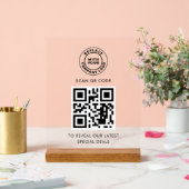 Simple Business Logo and QR Code Custom Acryl Bord (Huwelijk)