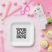 Simple Business Logo and Text Party Papieren Bordje (Feest)