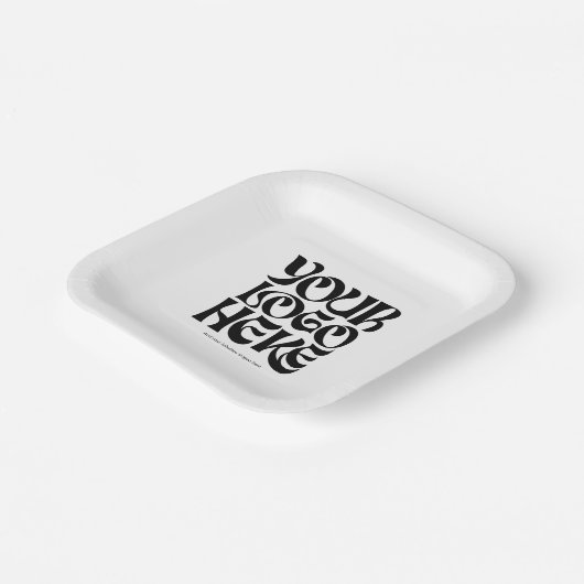 Simple Business Logo and Text Party Papieren Bordje (Gebogen)