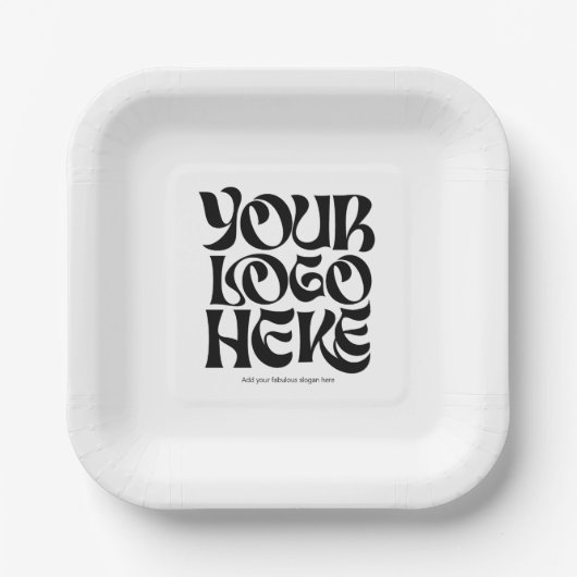 Simple Business Logo and Text Party Papieren Bordje (Voorkant)