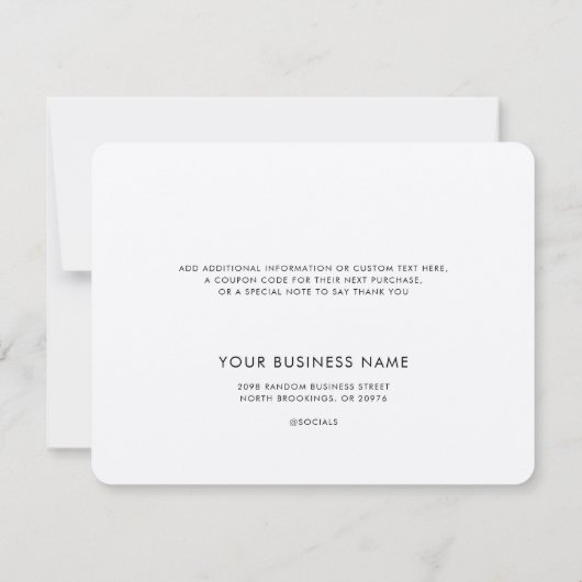 Simple Business Logo and Website Customers Bedankkaart (Achterkant)