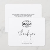 Simple Business Logo and Website Customers Bedankkaart (Voorkant / Achterkant)