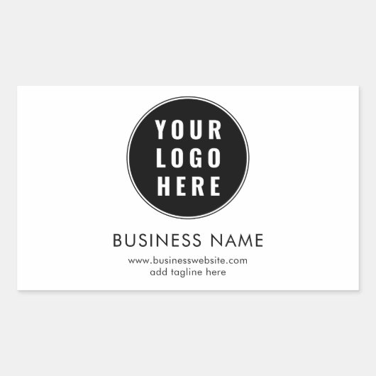 Simple Business Logo and Website Promotional Rechthoekige Sticker (Voorkant)