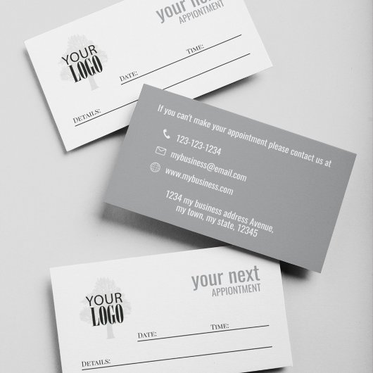 Simple Business Logo Appointment Card  Afsprakenkaartje