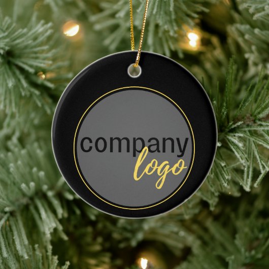 SIMPLE BUSINESS LOGO BLACK XMAS VAKANTIEDISPLAY KERAMISCH ORNAMENT (Boom)