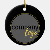 SIMPLE BUSINESS LOGO BLACK XMAS VAKANTIEDISPLAY KERAMISCH ORNAMENT (Voorkant)